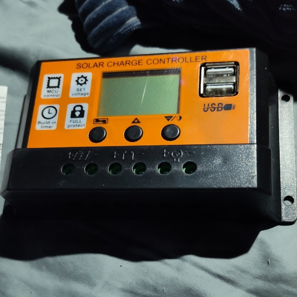 Orange and Black Solar Charge Controller